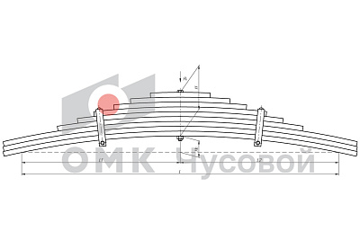 Рессора задняя для грузовиков производства ПАО КамАЗ 6460, 6520, 6522 9 листов